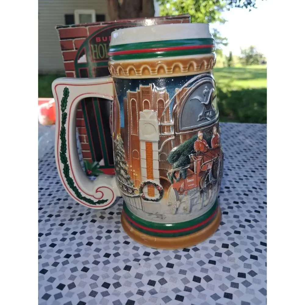 Budweiser 1997 Home For The Holidays Holiday Stein Collectible Breweriana